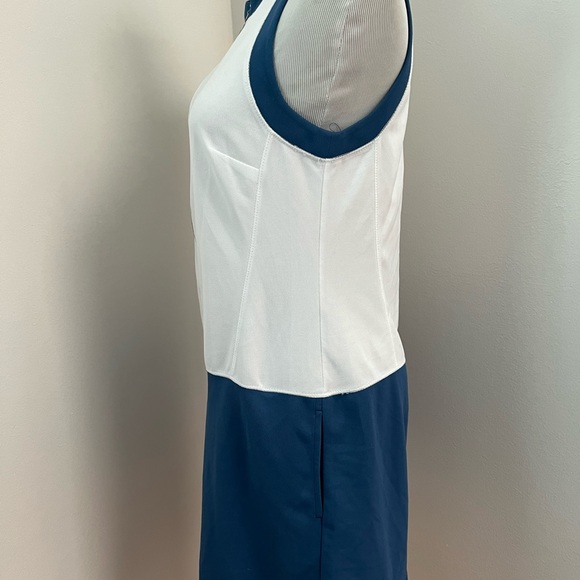 Angle New York SUE Zip Front Tennis Dress Blue White Pockets Sz S $175 NWT - Picture 4 of 7